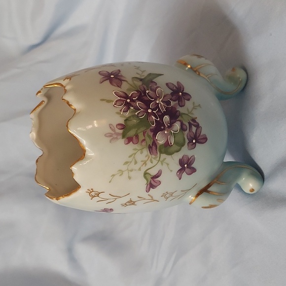 Source Unknown Accents Vintage Mcm Robin Egg Blue 3 Footed Cracked